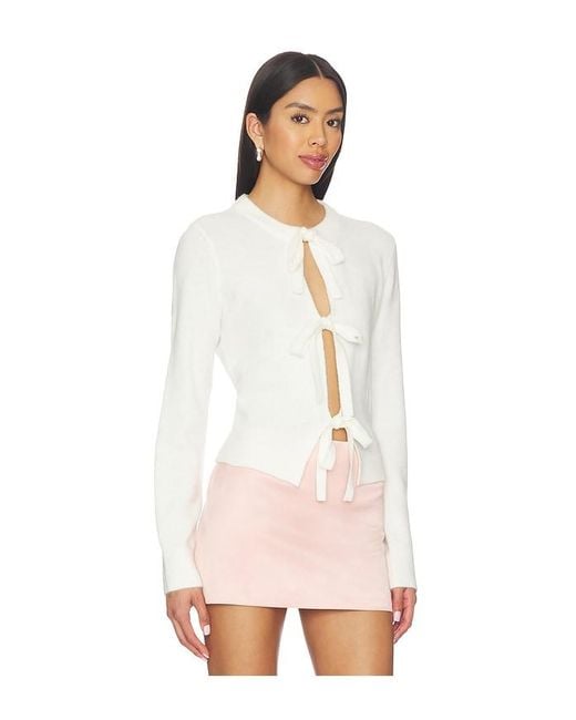 MAJORELLE White Neera Bow Tie Cardigan