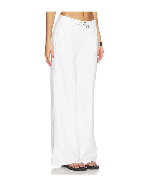 Seven Wonders White Zaylee Buckle Wide Leg Pant