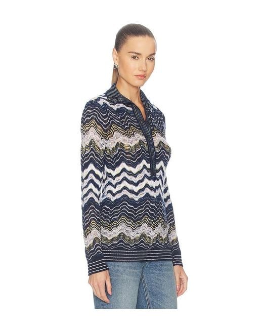 Missoni Blue Long Sleeve Mock Neck
