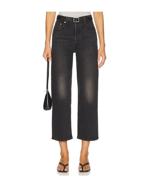 Levi's Black Ribcage Straight Ankle Jeans