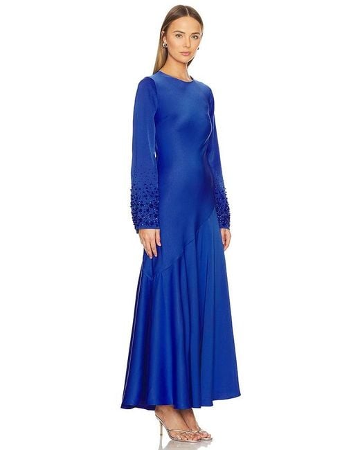 Aje. Blue Weylyn Sequin Cuff Maxi Dress