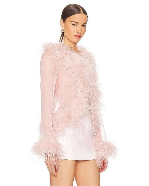 bubish Pink Gigi Feather Blouse