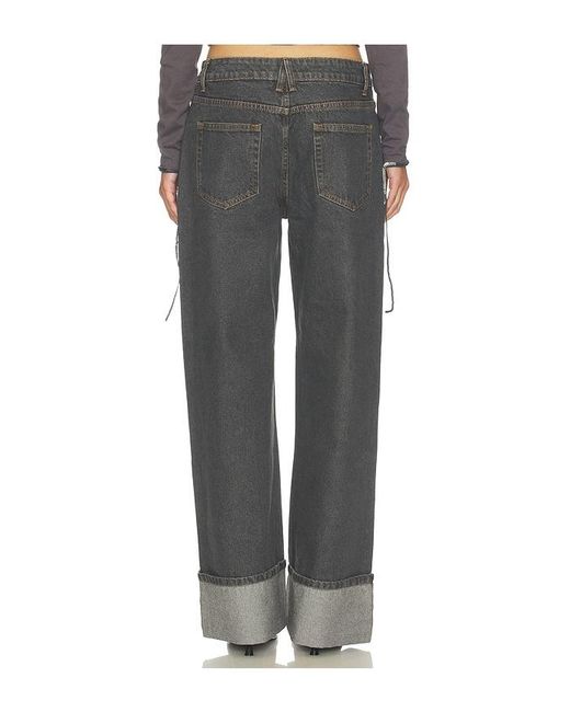 Lioness Gray Top Model Cuffed Jeans