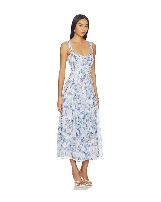 Cinq À Sept Blue Heirloom Petals Marmo Dress