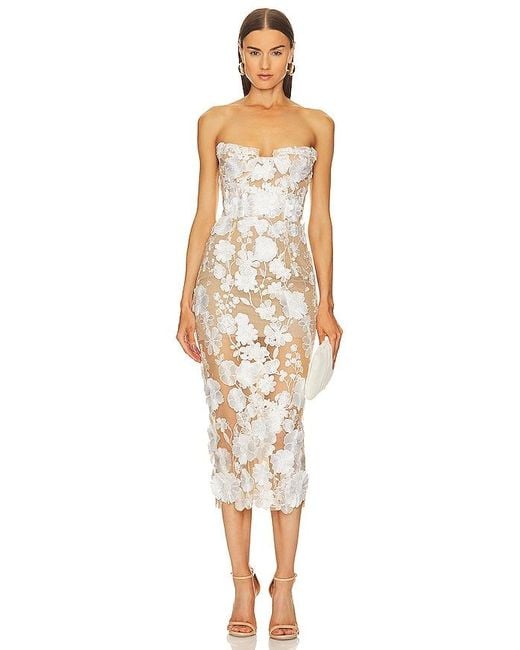 Bronx and Banco White Jasmine Midi Dress