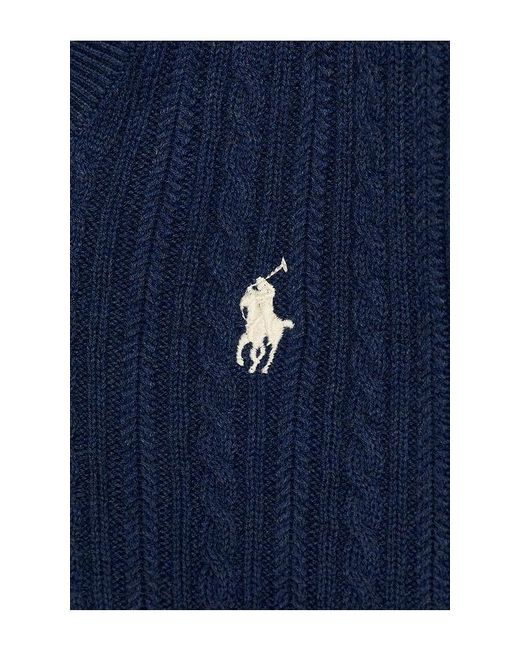 Polo Ralph Lauren Blue Sleeveless Featherweight Cable Knit V-Neck Sweater Vest for men