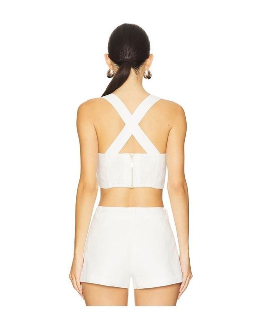 Sans Faff White Sorrento Linen Halter Bralette