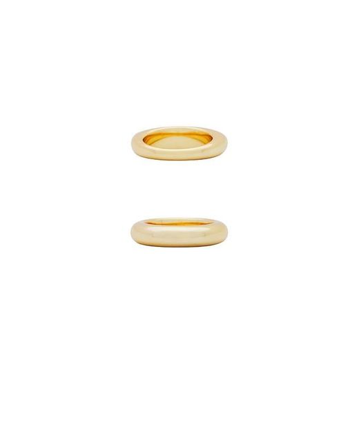 Ettika White Modern Dome Ring Set