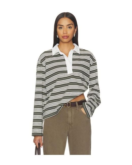 Rag & Bone Multicolor Kelly Stripe Polo Long Sleeve