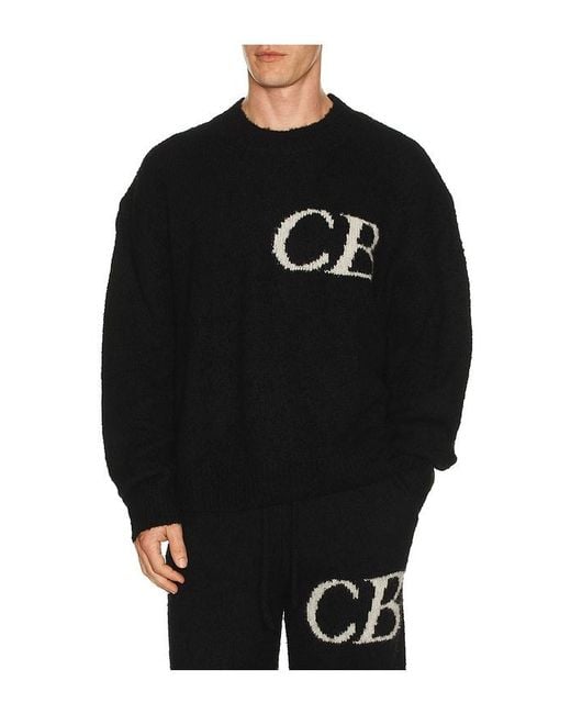 Cole Buxton Black Logo Knit Sweater for men