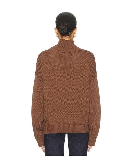 SNDY'S Brown Elm High Neck Knit Jumper