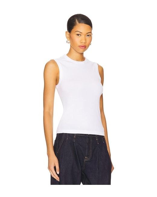 Enza Costa White Ärmelloses T-Shirt Im New-Classic-Stil