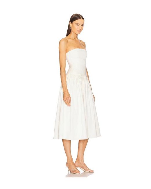 LOBA White Sharon Midi Dress