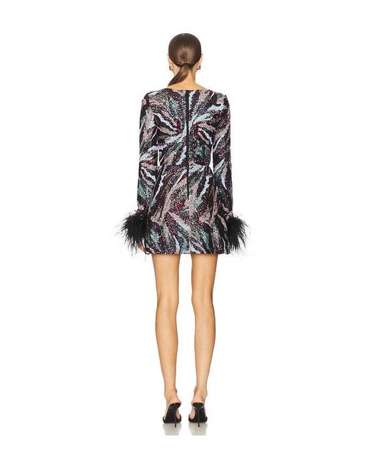 Bronx and Banco Black Tokyo Feather Mini Dress