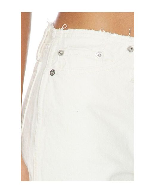 Re/done White Roxy Loose Wide Leg Jeans