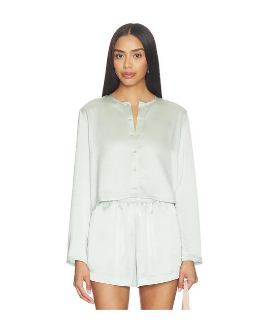Leset White Barb Crew Cardigan