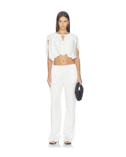 WeWoreWhat White Silky Pull On Pant