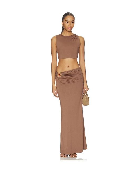 MORE TO COME Natural Brixton Maxi Skirt
