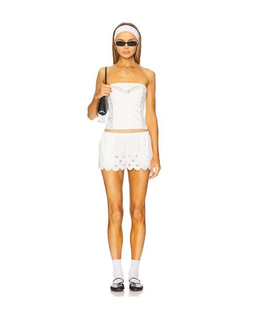 Frankie's Bikinis White Mariam Strapless Top