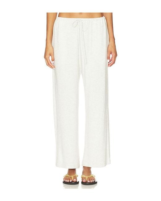 Leset White Lauren Crop Drawstring Pant