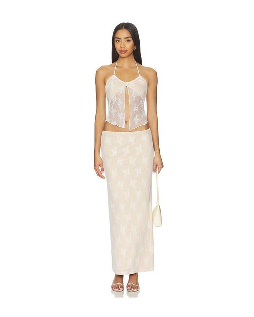 Tiger Mist White Karolina Maxi Skirt