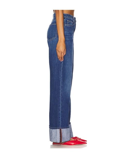 L'Agence Blue Miley Wide Leg Jeans