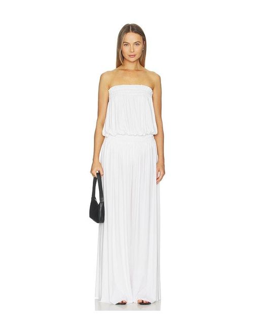 Norma Kamali White Strapless Peasant Bodysuit