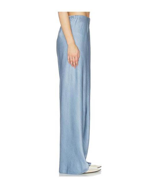 Vince Blue High Waist Fluid Satin Bias Pant