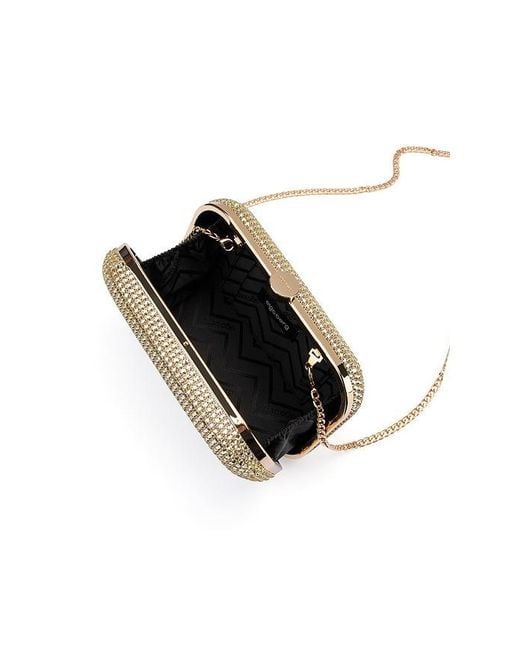 Olga Berg Natural Rae Crystal Clutch