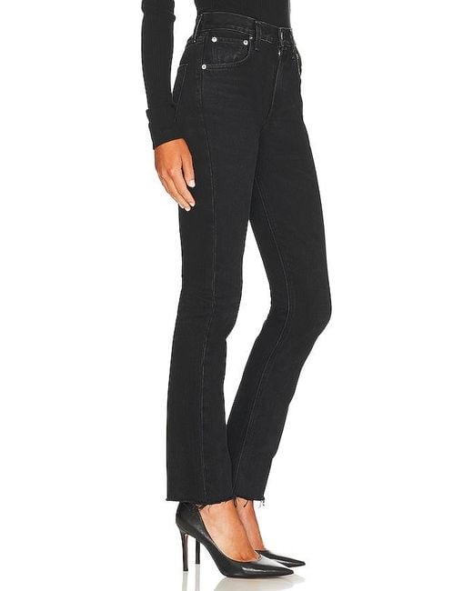 Agolde Black Cherie High Rise Straight Jeans
