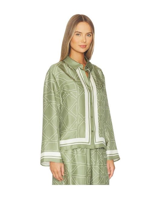 Malbon Green Irena Button Up Shirt
