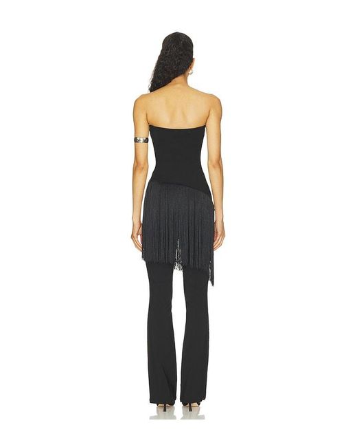 MORE TO COME Black Martini Fringe Top