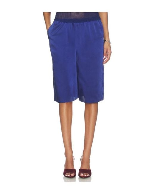 SER.O.YA Blue Brice Satin Bermuda Short