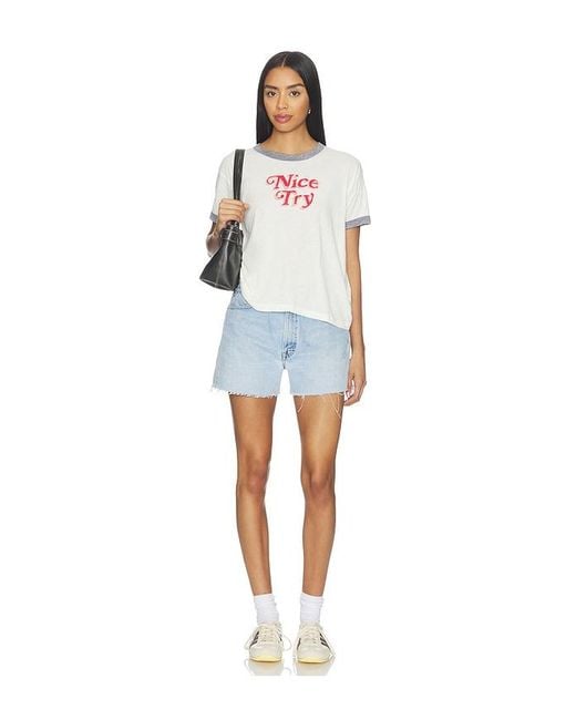 Daydreamer White Nice Try Burnout Ringer Tee