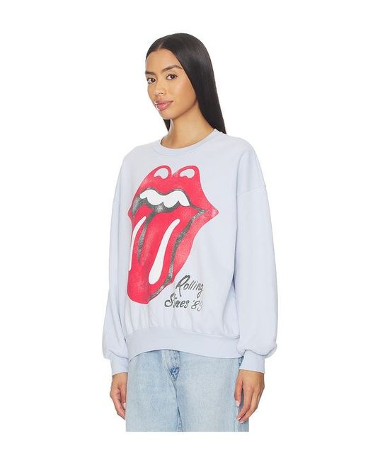 Daydreamer Red Rolling Stones Big Tongue 89 Oversized Crew Sweatshirt