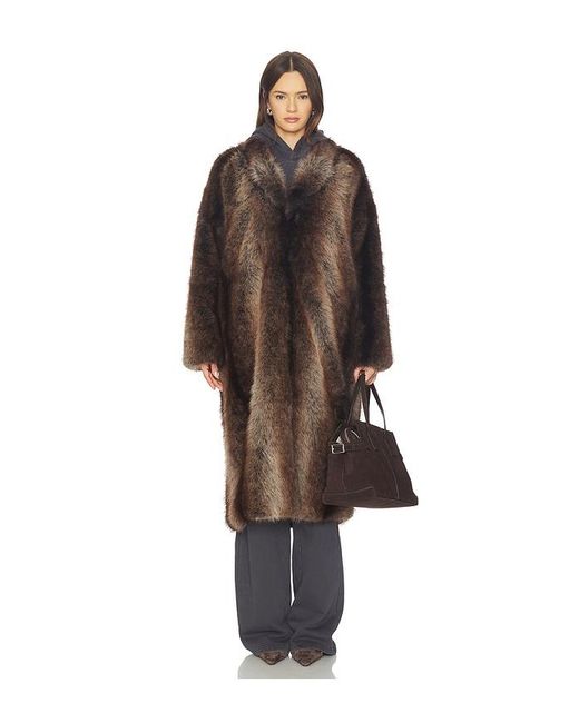 Line & Dot Black Cairo Faux Fur Coat
