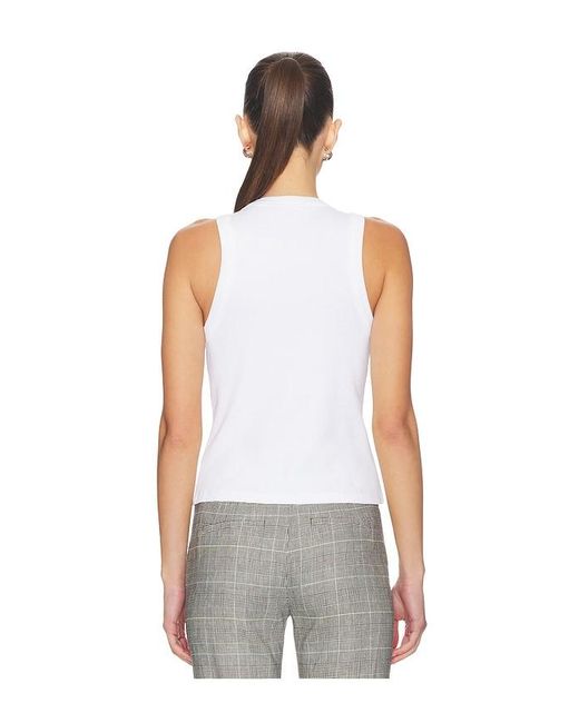 Veronica Beard White Cropped Jordyn Tank Top