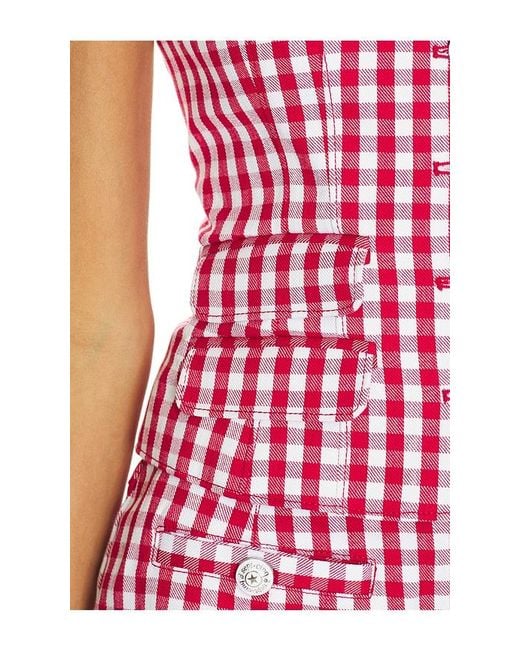 Cinq À Sept Pink Mini Gingham Denim Lovina Top