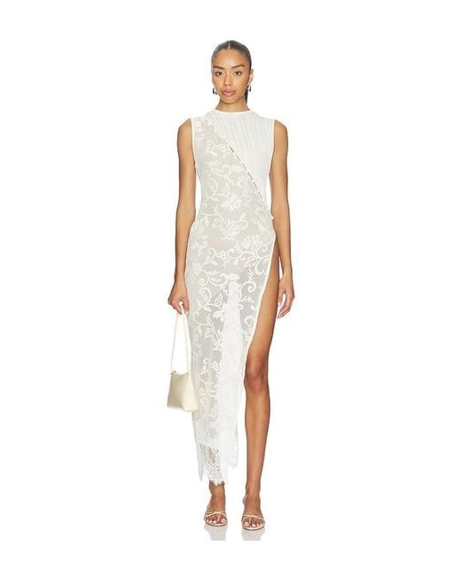 YELLOW THE LABEL White Greta Lace Tunic Dress