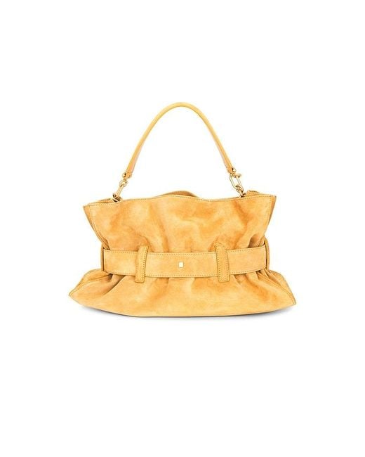 Balmain Metallic Medium Anthem Suede Bag