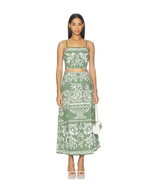 Cleobella Green Jasmine Ankle Skirt