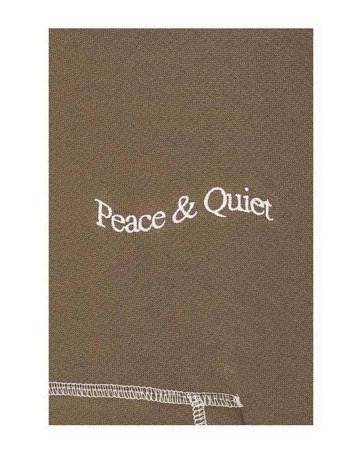 Museum of Peace & Quiet Brown Wordmark Reverse Stitched Hoodie for men