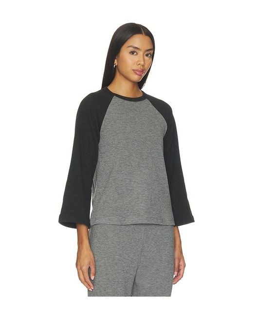 Bobi Gray Color Block 3/4 Sleeve Raglan