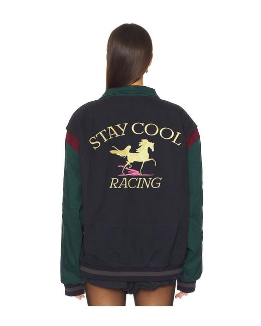 Stay Cool Blue Racing Bomber Jacket