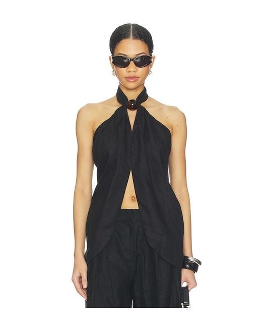 Faithfull The Brand Black Biba Halter Top