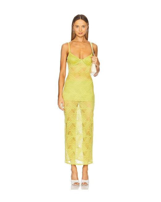 Maxivestido Kayla En Color Lima Talla En OW Collection de color Yellow