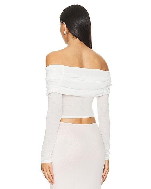 SNDY'S White Madrid Off Shoulder Top