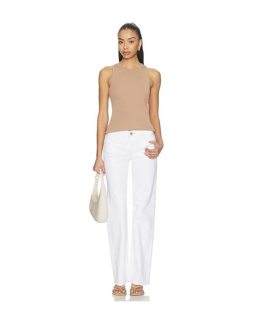 Hudson White Kelli Low Rise Loose Straight Jeans