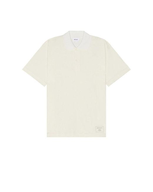 Norse Projects White Espen Loose Printed Short Sleeve Polo for men