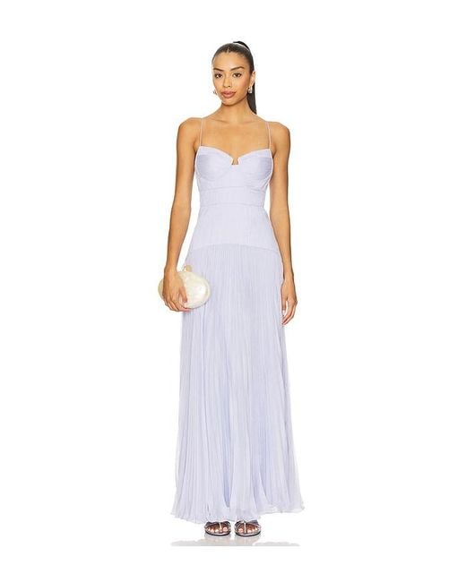 AMUR White Saylor Pleated Gown